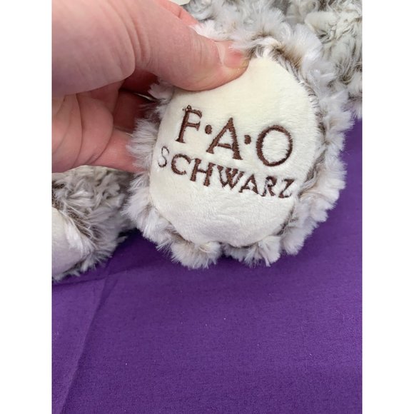 2017 Bears That Care FAO Schwartz 18 Inch Brown Icy Swirl Bear with Plaid Bowtie - Picture 2 of 14